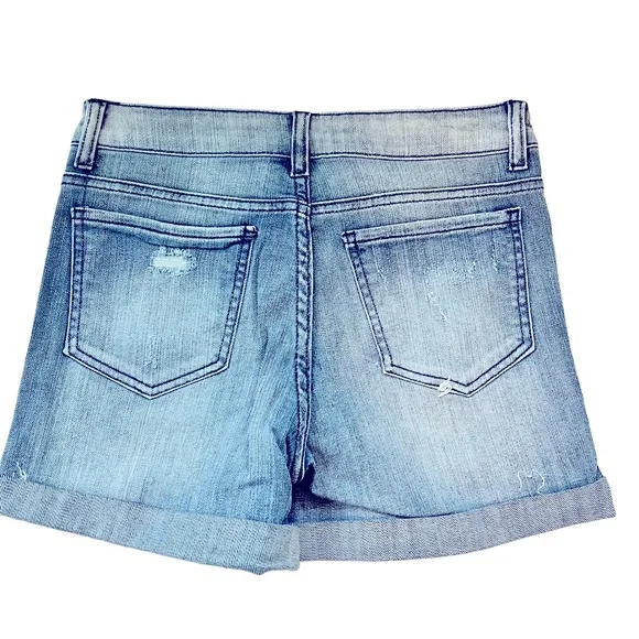 Boston Proper Light Blue Distressed Jean Shorts - Picture 4 of 11